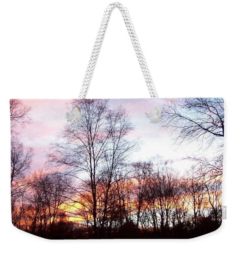 Sunset Weekender Tote Bag featuring the photograph Just A Hint Of Darkeness by Kim Galluzzo Wozniak