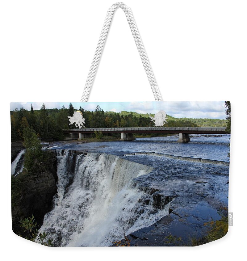 Thunder Bay Weekender Tote Bag featuring the painting Kakabeka Falls by Ruth Kamenev