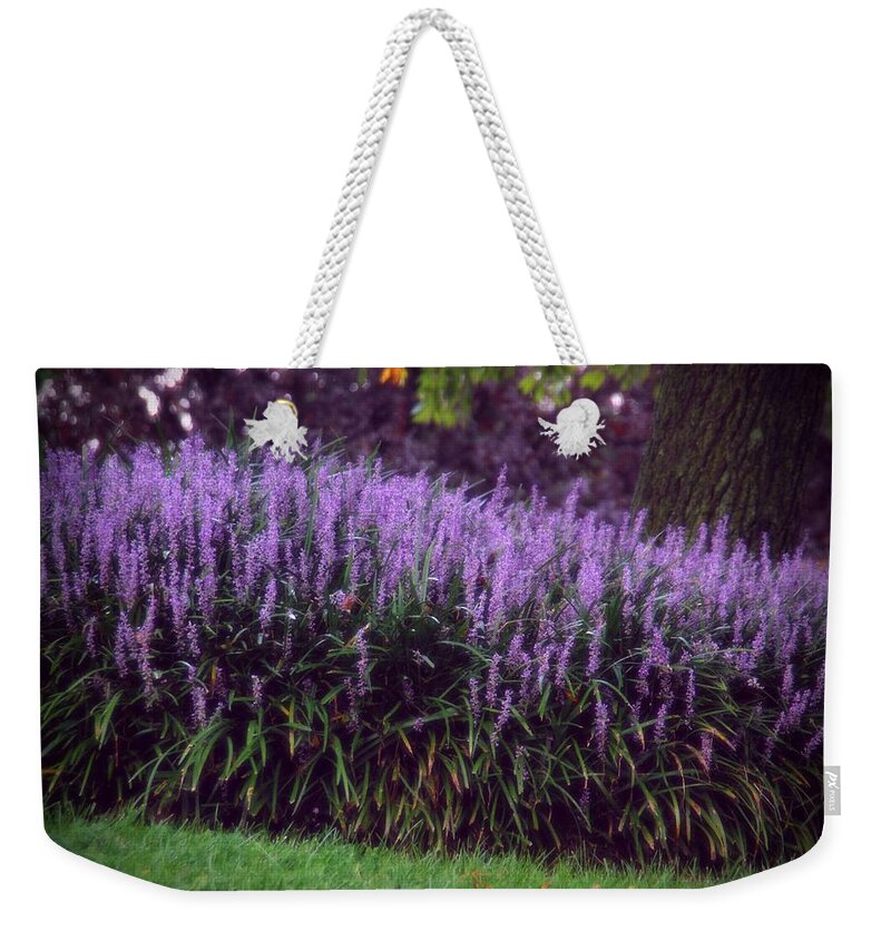 Purple Weekender Tote Bag featuring the photograph Kindness by Angie Tirado