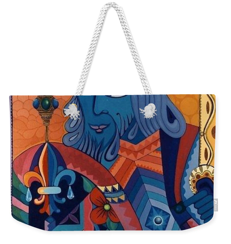 Abstract Weekender Tote Bag featuring the painting King by Richard Laeton