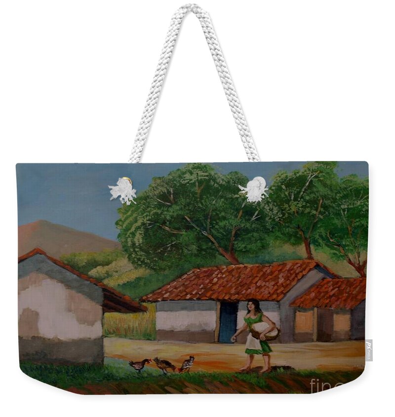 Wooman Weekender Tote Bag featuring the painting La dama del rio by Jean Pierre Bergoeing