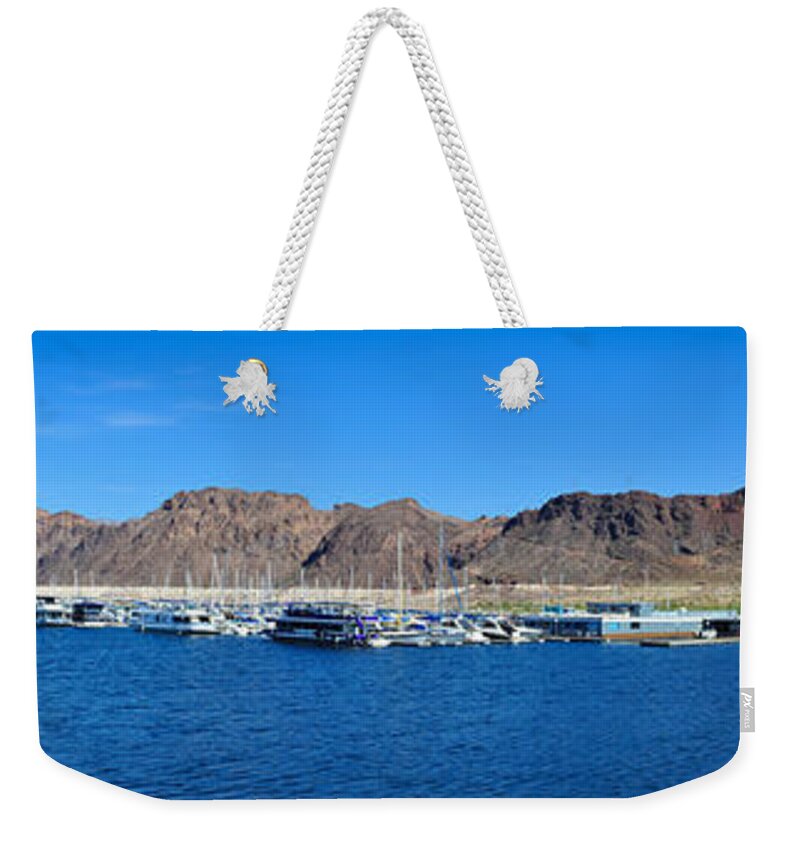 Lake Meade Weekender Tote Bag featuring the photograph Lake Mead panorama shot by Dejan Jovanovic