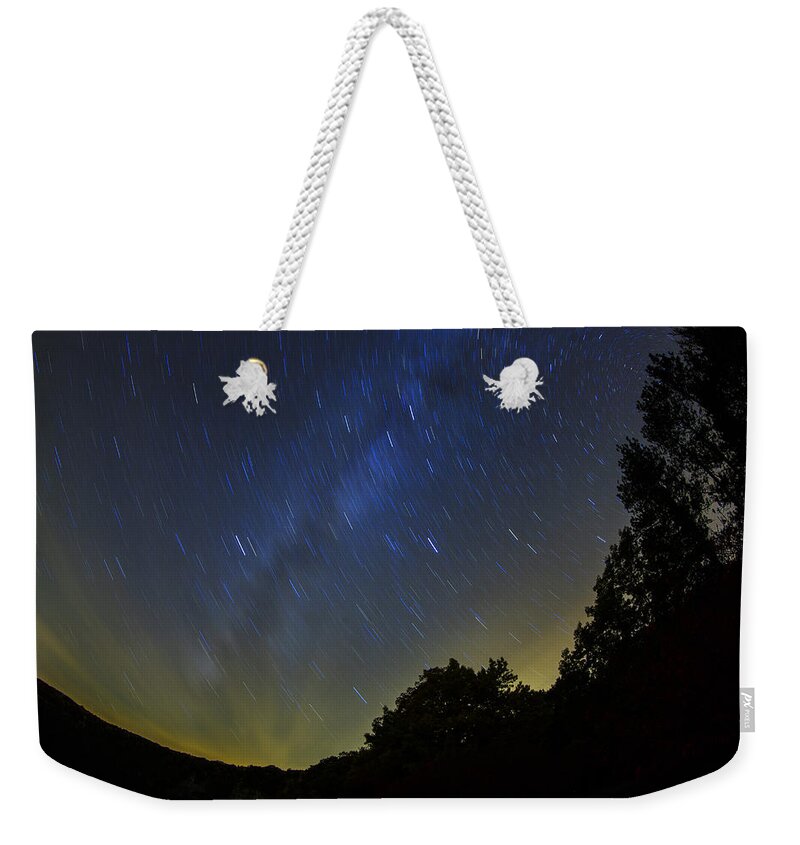 Autumn Weekender Tote Bag featuring the photograph Letchworth Star Trails by Rick Berk