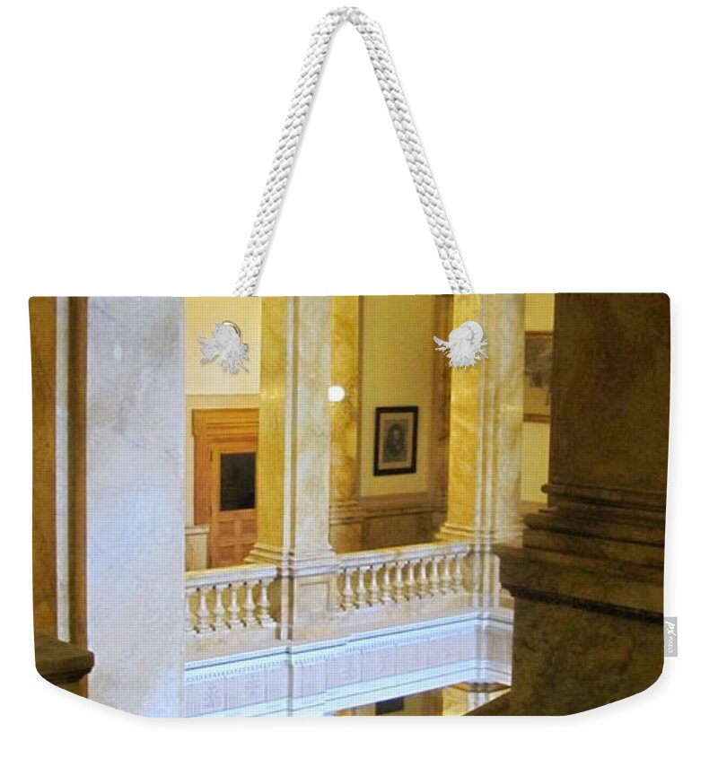 Milwaukee Weekender Tote Bag featuring the photograph Library 1 by Anita Burgermeister
