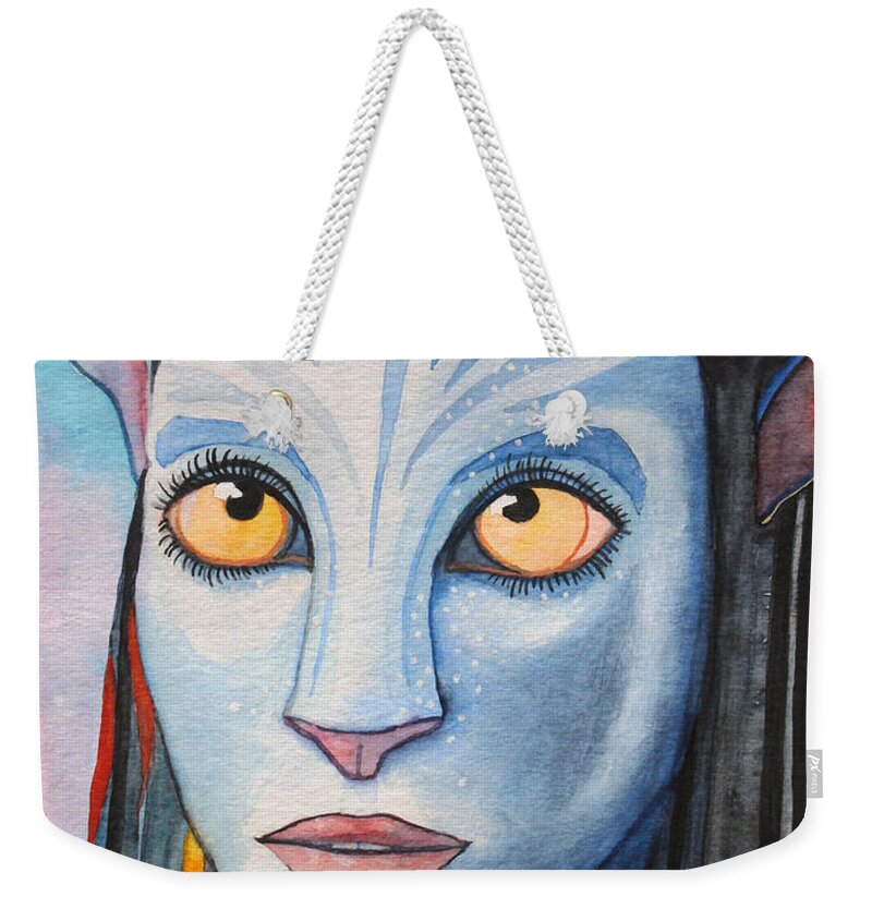 Paint Weekender Tote Bag featuring the painting Life on Pandora by Jutta Maria Pusl