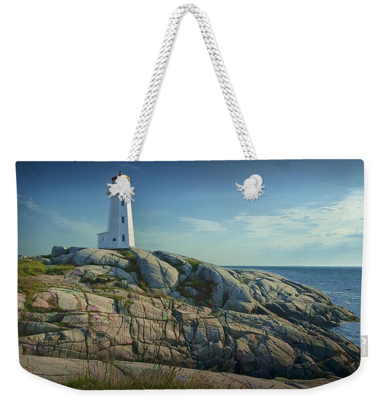 Art Weekender Tote Bag featuring the photograph Lighthouse at Peggy's Cove in Nova Scotia Canada No.134 by Randall Nyhof