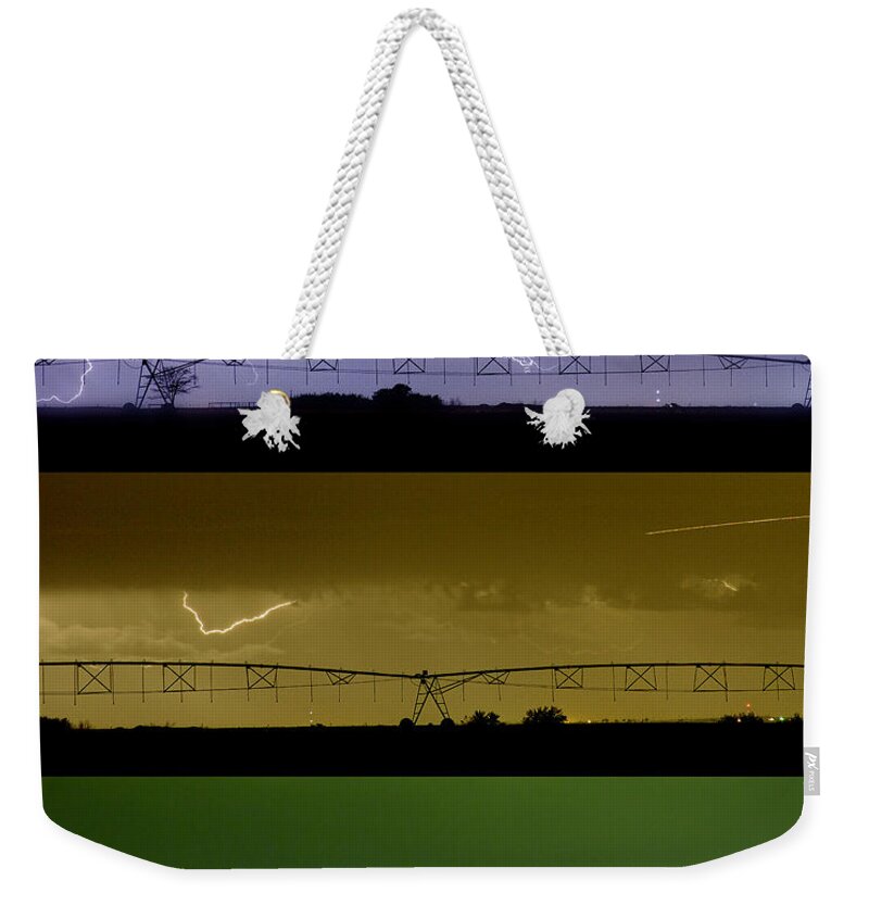 Lightning Weekender Tote Bag featuring the photograph Lightning Warhol Abstract by James BO Insogna