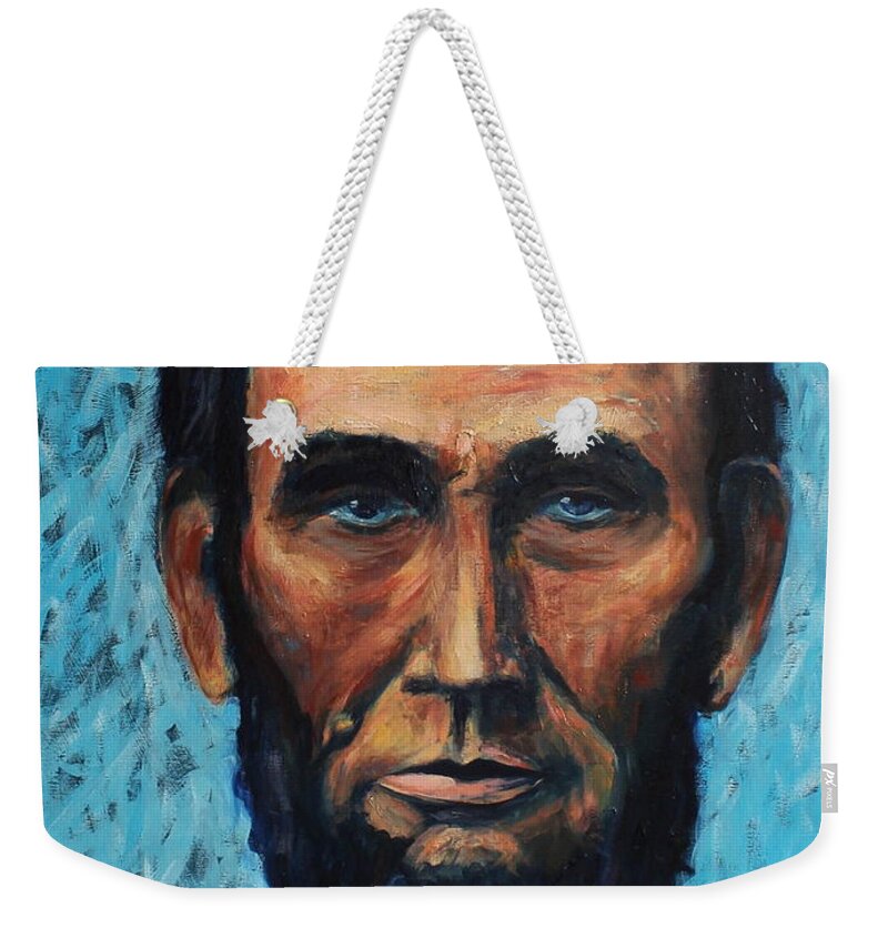 Abraham Lincoln Weekender Tote Bag featuring the painting Lincoln Portrait #4 by Daniel W Green