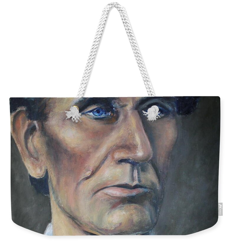 Abraham Lincoln Weekender Tote Bag featuring the painting Lincoln Portrait #7 by Daniel W Green