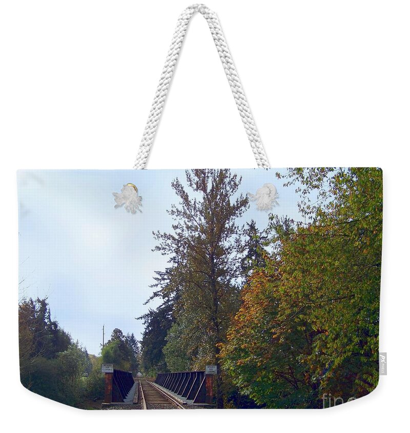 Railroad Weekender Tote Bag featuring the photograph Looking South by Charles Robinson