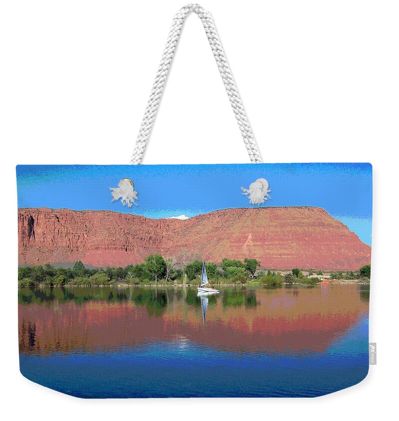Sailboat Weekender Tote Bag featuring the photograph Reflections of Ivins, UT by Patricia Haynes