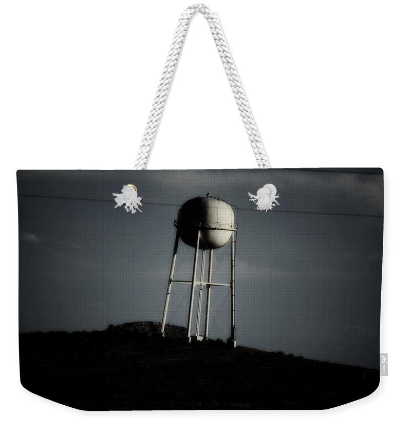Water Tower Weekender Tote Bag featuring the photograph Lopsided Tower by Jessica S