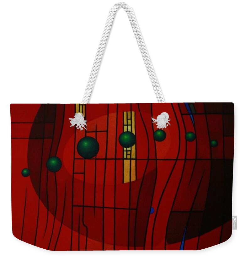 Abstract Weekender Tote Bag featuring the painting Luminous Symphony by Alberto DAssumpcao