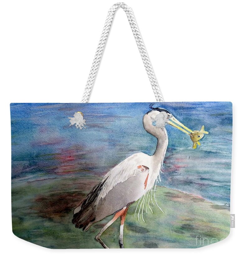 Great Weekender Tote Bag featuring the painting Lunchtime Watercolour by Laurel Best