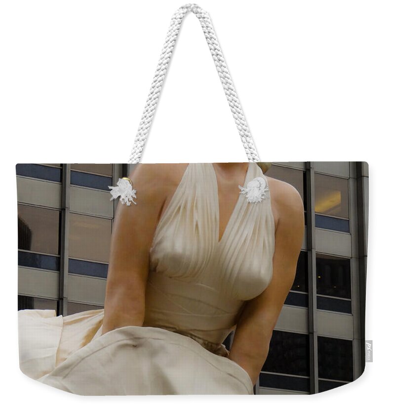 Marilyn Monroe Weekender Tote Bag featuring the photograph Magnificent Marilyn by Julia Wilcox