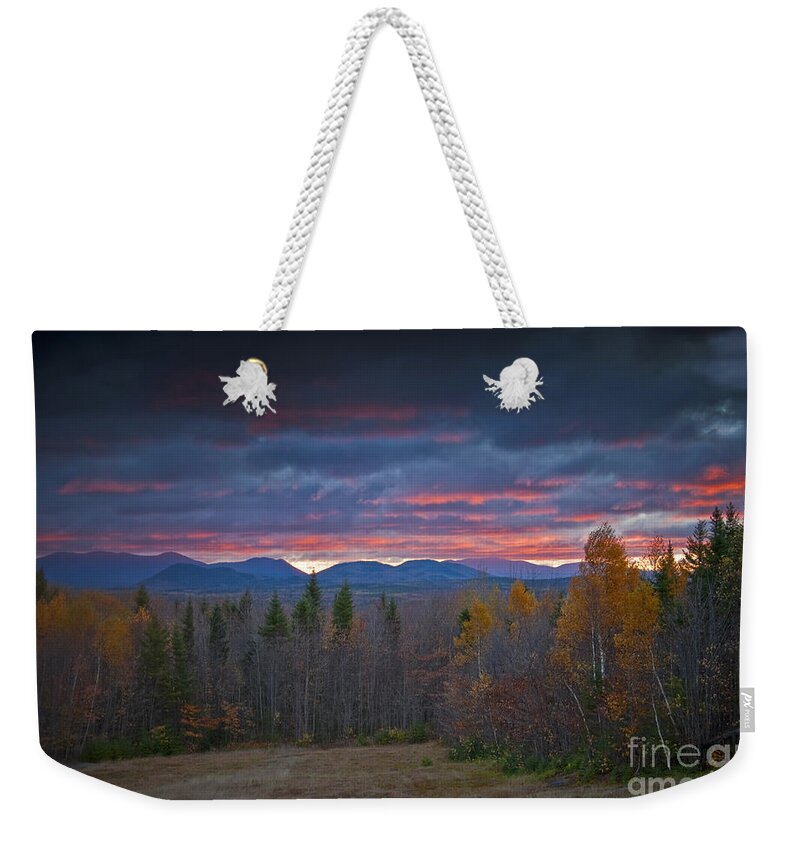 Maine Weekender Tote Bag featuring the photograph Moosehead Sunset by Alana Ranney