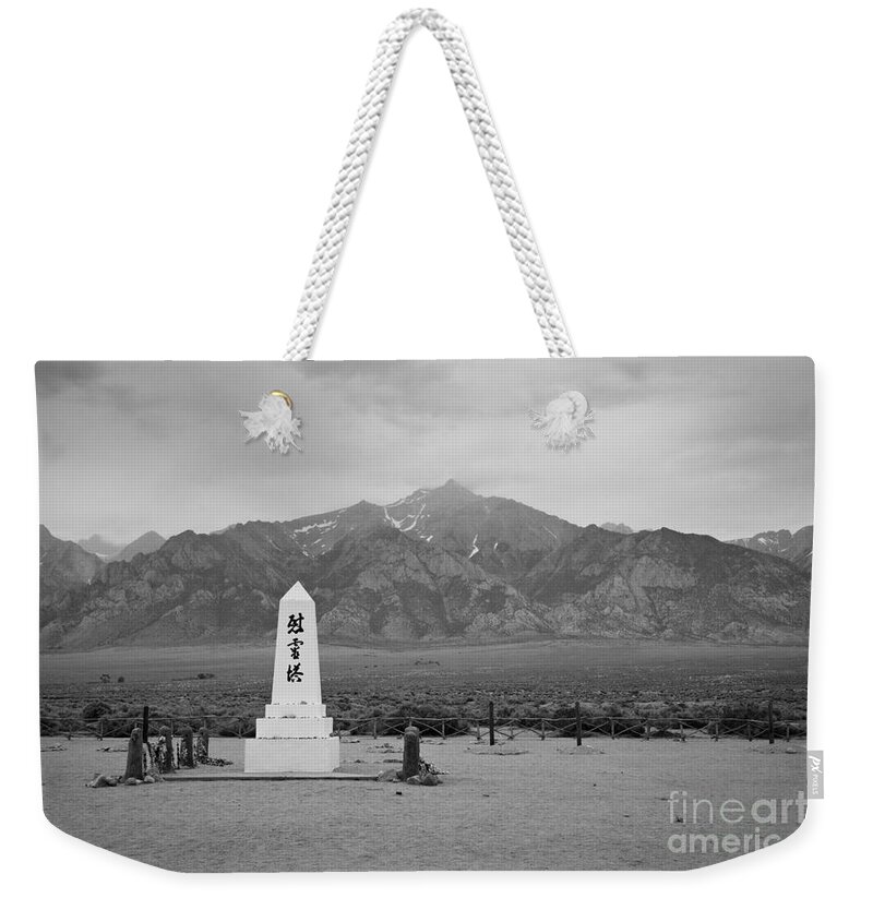 Manzanar Weekender Tote Bag featuring the photograph Manzanar memorial by Olivier Steiner