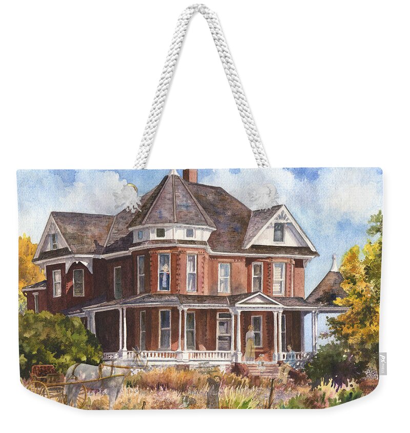 Victorian House Weekender Tote Bag featuring the painting Memories by Anne Gifford
