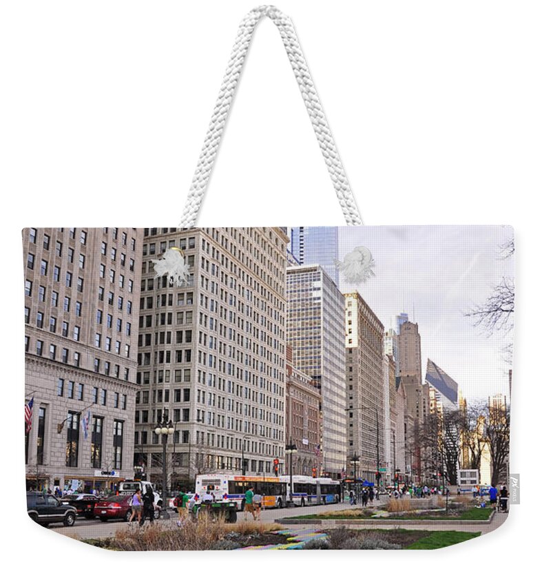 Michigan Avenue Weekender Tote Bag featuring the photograph Michigan Avenue by Dejan Jovanovic