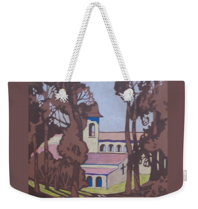 Mission Weekender Tote Bag featuring the mixed media Mission 1 by Barbara Prestridge