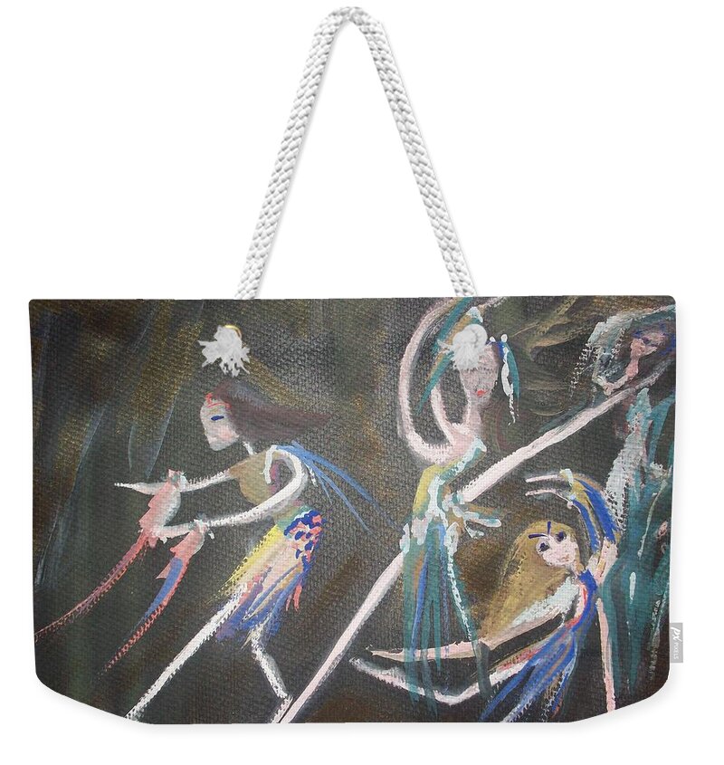 Modern Weekender Tote Bag featuring the painting Modern Ballet by Judith Desrosiers