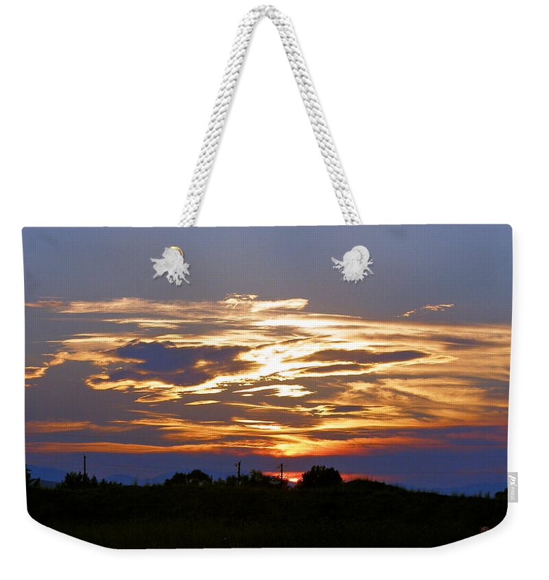 Montana Weekender Tote Bag featuring the photograph Montana Sunset by Susan Kinney