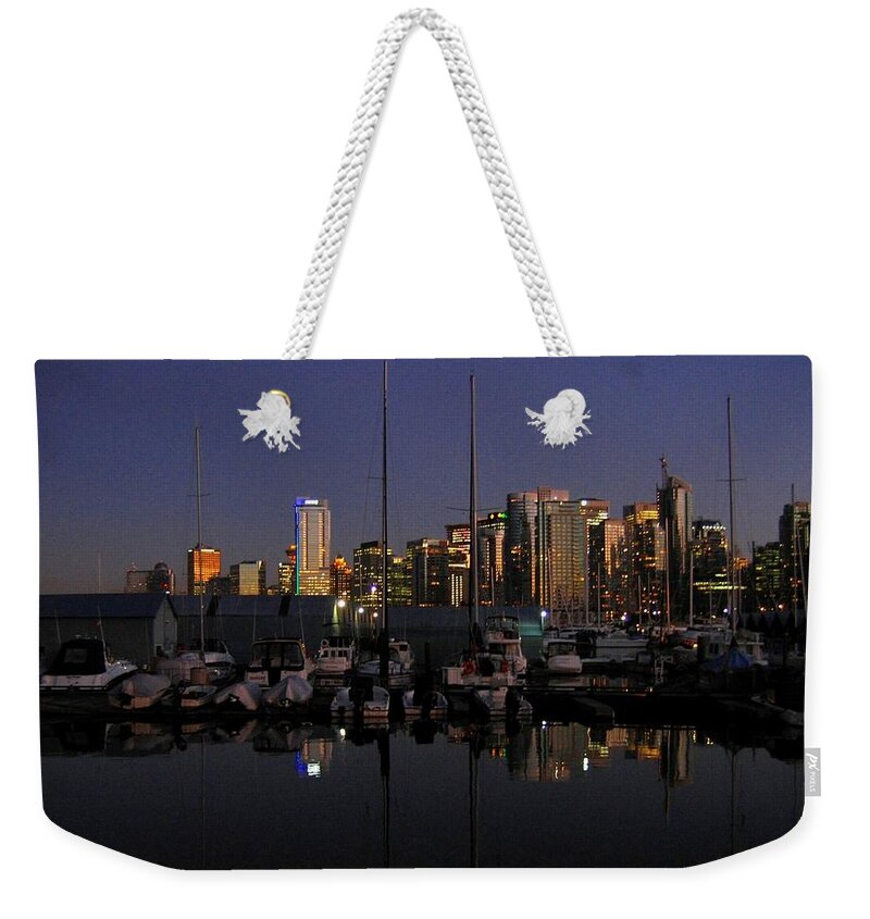 Moored Weekender Tote Bag featuring the photograph Moored For The Night by Will Borden
