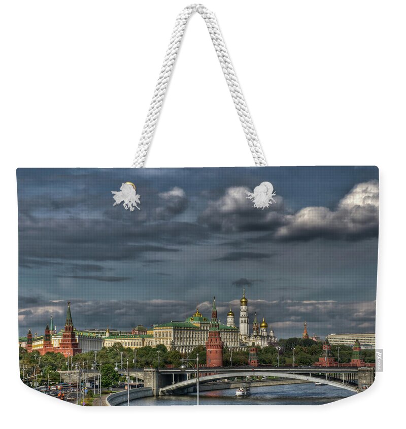 Blue.clouds Weekender Tote Bag featuring the photograph Moscow Kremlin by Michael Goyberg