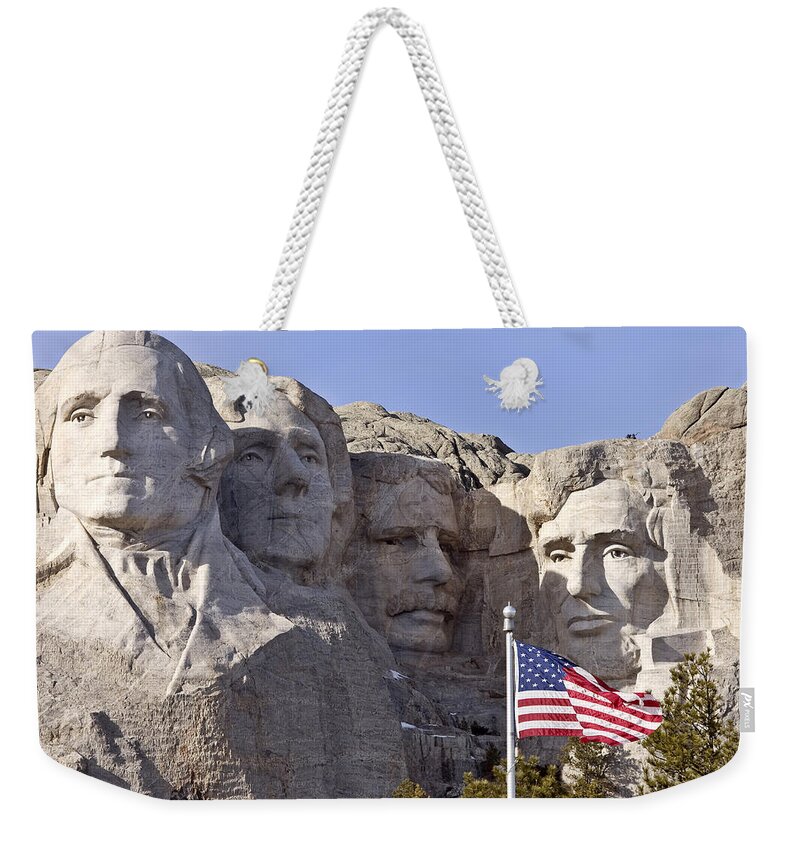 Rushmore Weekender Tote Bag featuring the digital art Mount Rushmore South Dakota Black Hills by Mark Duffy