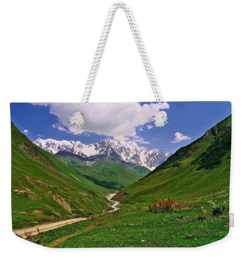 Svaneti Weekender Tote Bag featuring the photograph Mountain valley by Ivan Slosar