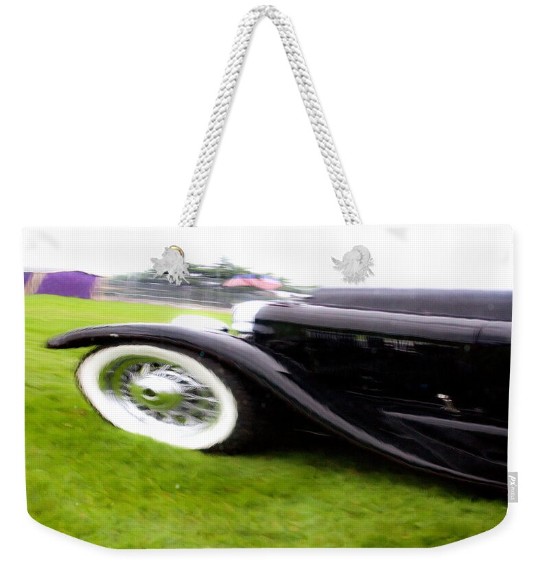 Antique Car Art Weekender Tote Bag featuring the photograph Moving On Classic Car by Marie Jamieson