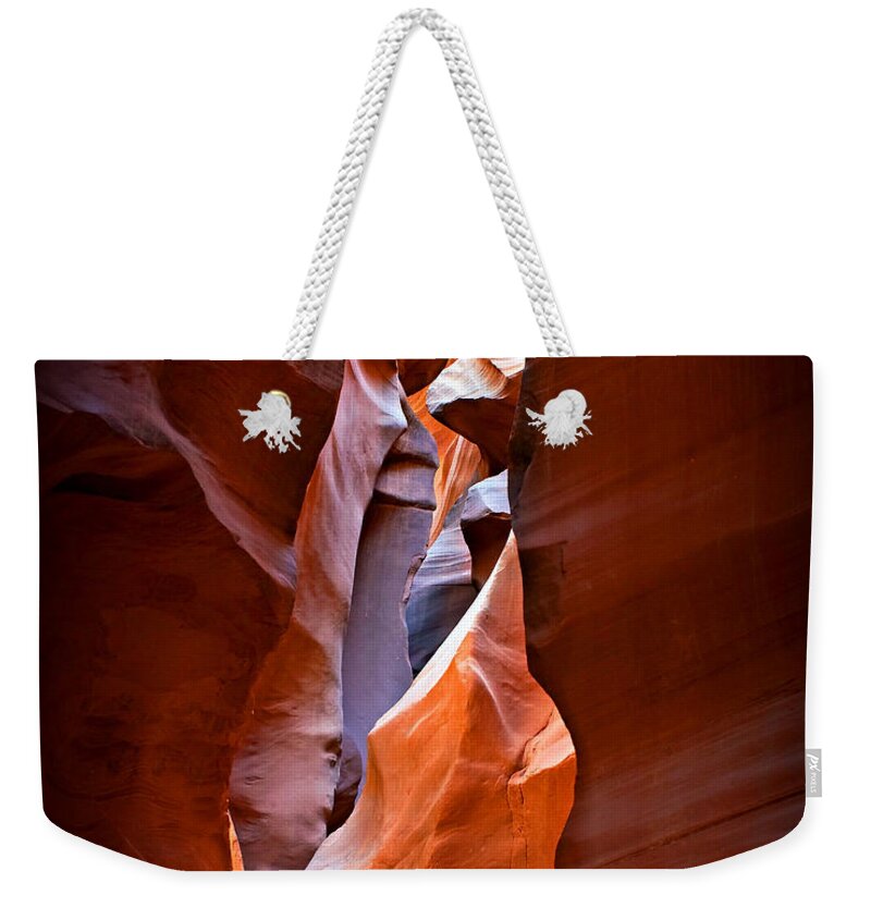 Antelope Weekender Tote Bag featuring the photograph Narrow Canyon by Farol Tomson