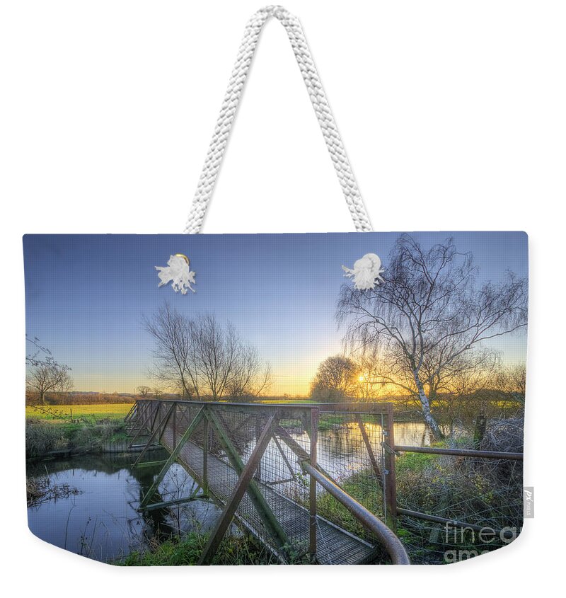 Landscape Weekender Tote Bag featuring the photograph Narrow Iron Bridge by Yhun Suarez