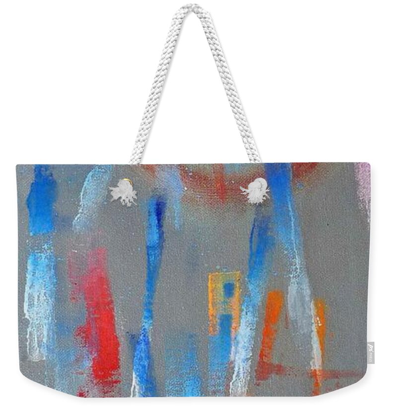 Native Weekender Tote Bag featuring the painting Native American Abstract by Charles Stuart