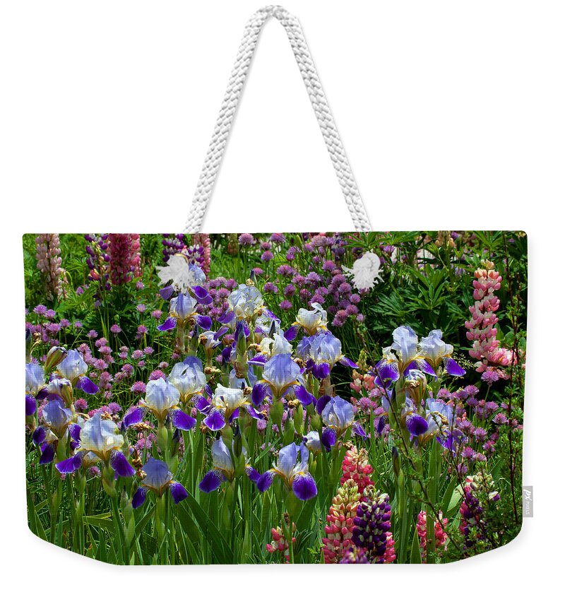 Flowers Photograph; Lupine Canvas Print Weekender Tote Bag featuring the photograph Natures Bouquet by Jim Garrison