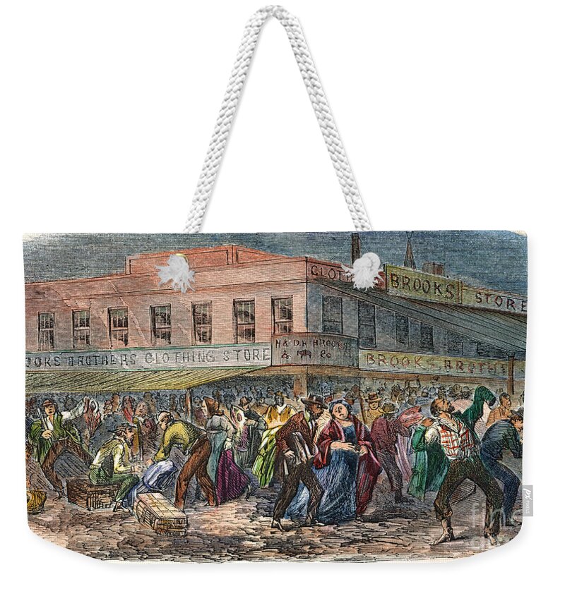 1863 Weekender Tote Bag featuring the photograph New York: Draft Riots 1863 by Granger