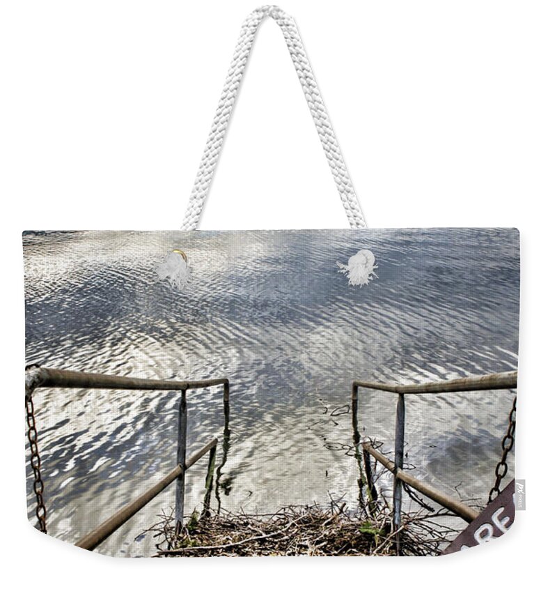 Washington Weekender Tote Bag featuring the photograph No Fishing by Heather Applegate