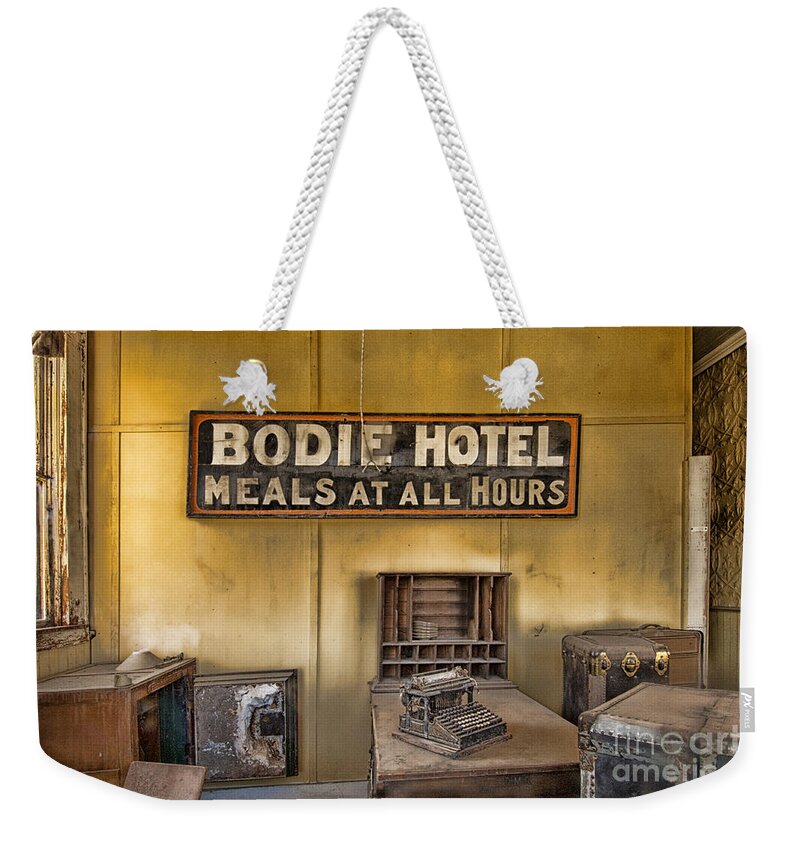 Bodie Weekender Tote Bag featuring the photograph No Vacancy by Sandra Bronstein
