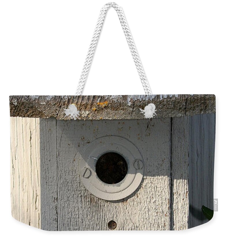 Birdhouse Weekender Tote Bag featuring the photograph Nobody Home by Susan Herber