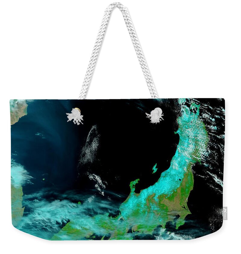 Japan Weekender Tote Bag featuring the photograph Northeastern Japan After Tsunami by National Aeronautics and Space Administration