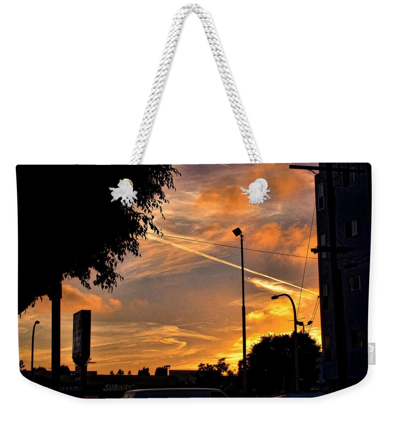 Sunset Weekender Tote Bag featuring the photograph October Sunset 6 by Helaine Cummins
