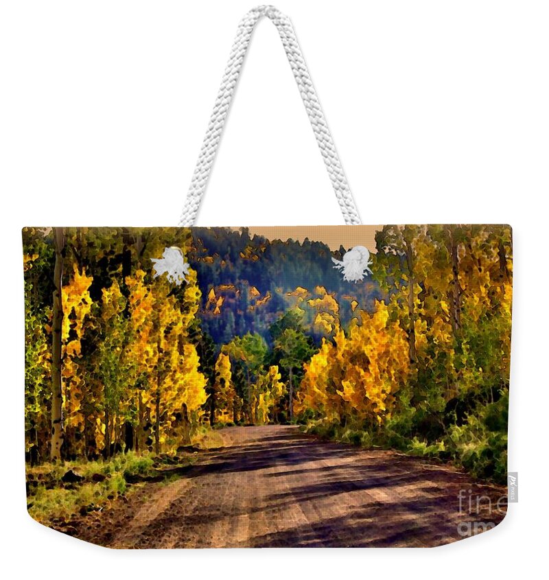 Fall Weekender Tote Bag featuring the photograph Off the beaten path by Ellen Heaverlo
