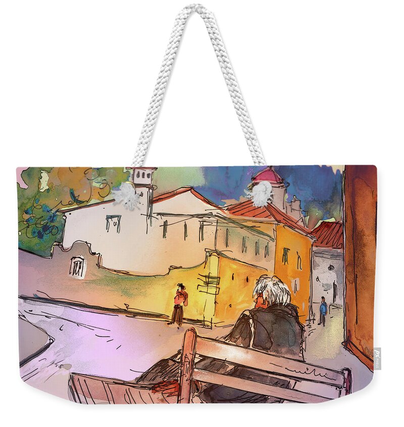 Portugal Weekender Tote Bag featuring the painting Old and Lonely in Portugal 07 by Miki De Goodaboom