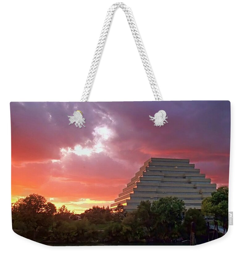 Sunset Weekender Tote Bag featuring the photograph Old Sacramento Sunset by Randy Wehner