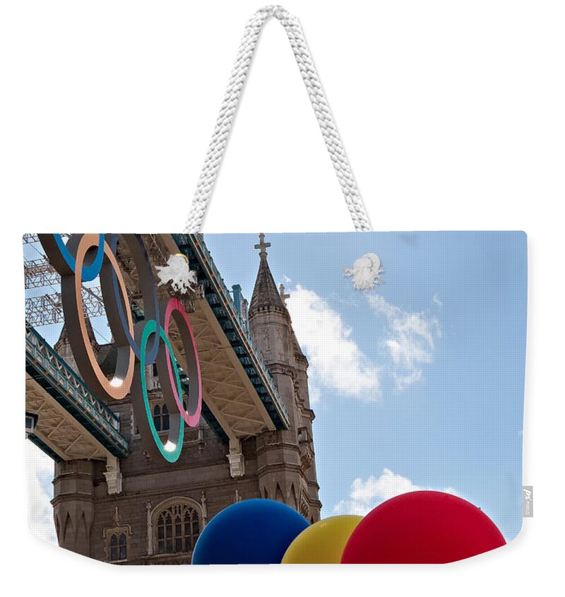 London Weekender Tote Bag featuring the photograph Olympic London by Shirley Mitchell