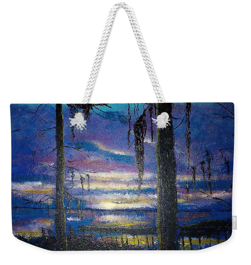 Lake Weekender Tote Bag featuring the painting On The Shore Of Waccamaw by Stefan Duncan