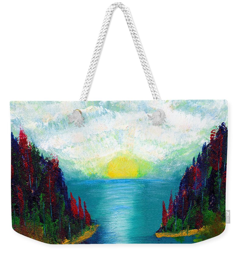 Landscapes Weekender Tote Bag featuring the painting One More Sunset by LeeAnn McLaneGoetz McLaneGoetzStudioLLCcom