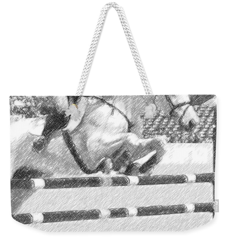 Horse Show Weekender Tote Bag featuring the photograph Over Easy by Carrie Cranwill