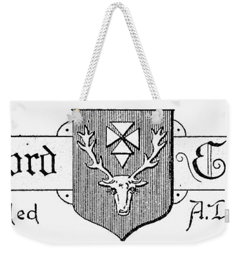 Antler Weekender Tote Bag featuring the photograph Oxford: Coat Of Arms by Granger