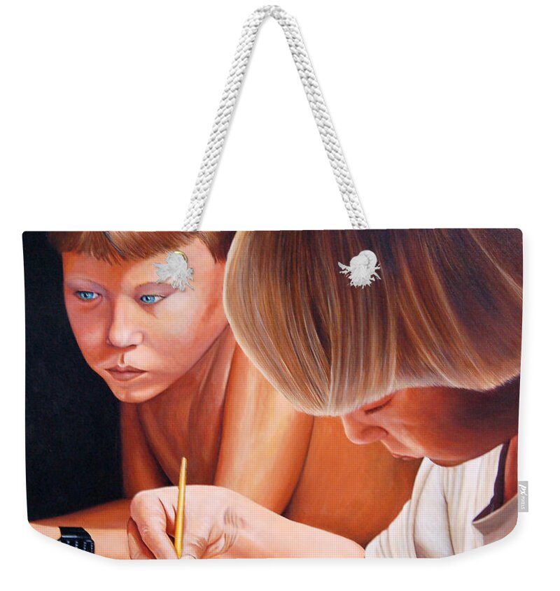 Boys Weekender Tote Bag featuring the painting Painting by AnnaJo Vahle